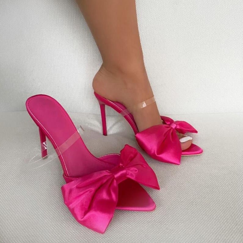 Big bow mule discount heels