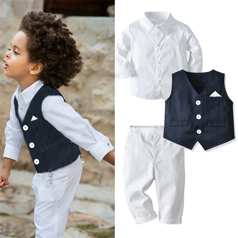long-sleeved shirt + vest + trousers 