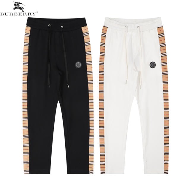 Burberry Sweatpants Men's and Women's Presbyopic Canvas Casual Pants  Drawstring Elastic High Waist Trousers M-XXL