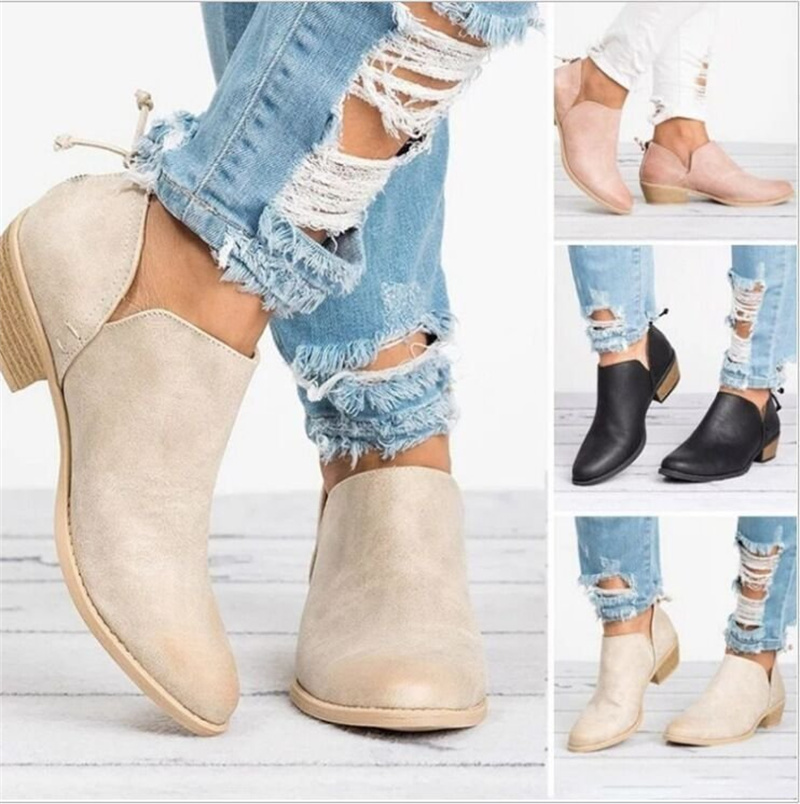 Ladies Autumn and Winter New Large Size Ankle Boots Fashion Casual Ladies Short Boots Shoes Boots