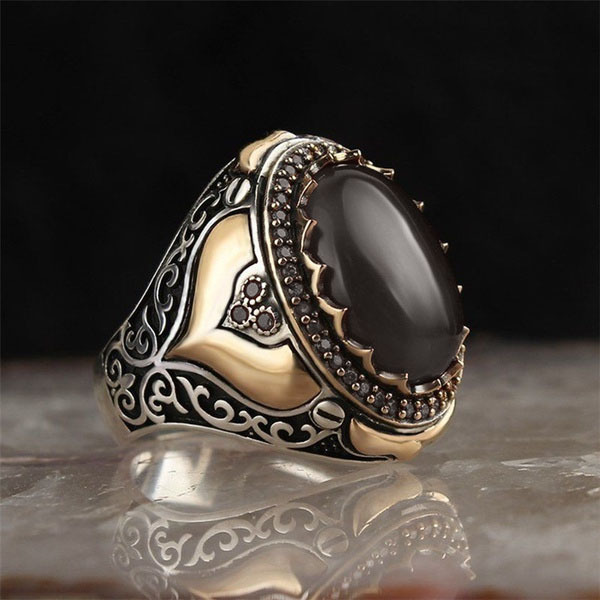 Vintage Handmade Turkish Signet Ring For Men Women Ancient