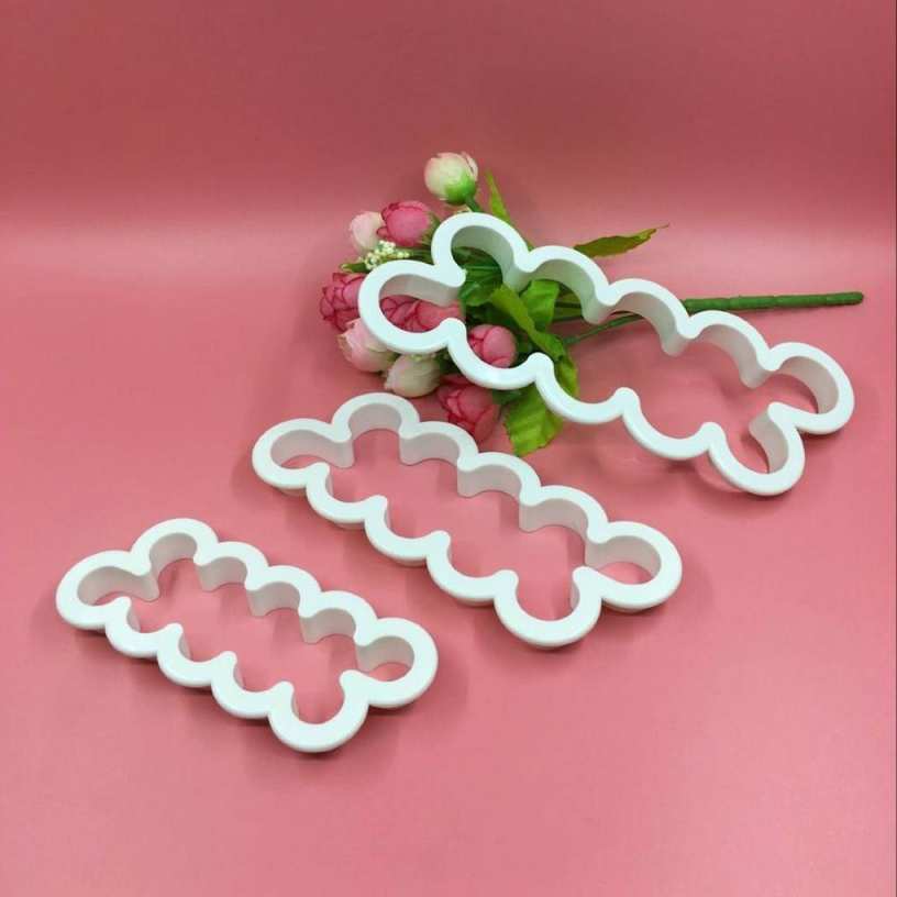 3Pcs 3D Rose Flower Silicone Fondant Molds DIY Cake Decorating