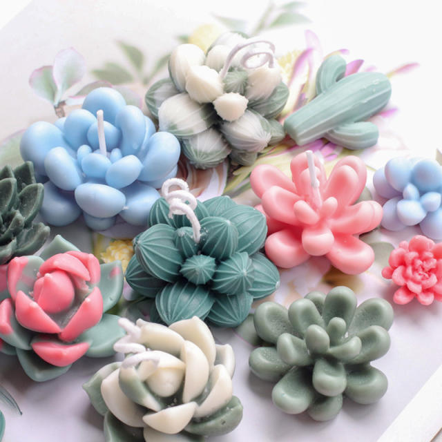 3D Succulent Plant Candle Molds DIY Scented Candle Making Aromatherapy  Plaster Wax Ornament Home Decoration Resin Silicone Mold