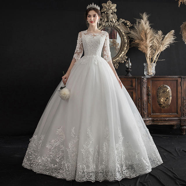 Long Sleeves Bridal Wedding Gown Lace Wedding Dresses 2022 Lb2372 - China  Wedding Dresses and Bridal Gowns price