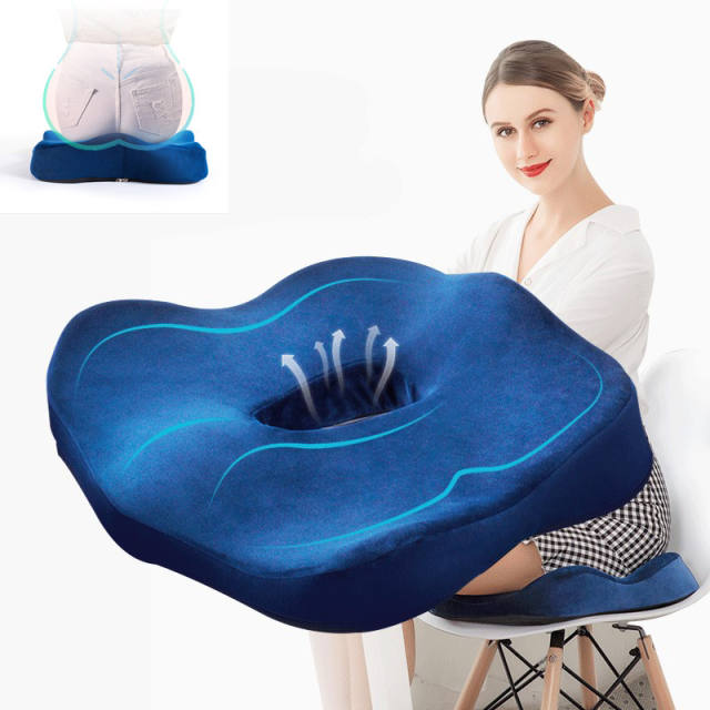Memory Foam Hemorrhoid Seat Cushion Hip Support Orthopedic Pillow