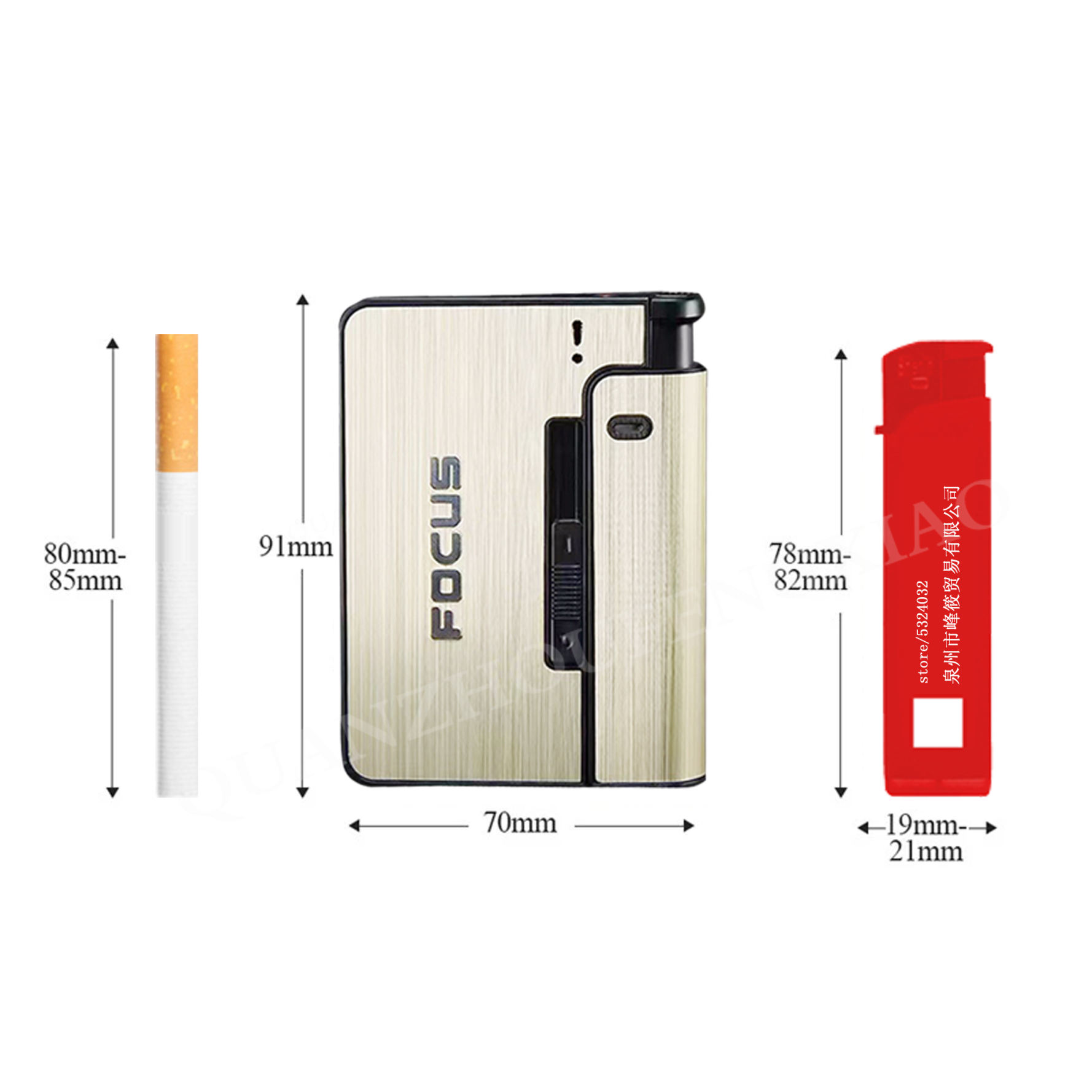 Portable Automatic Cigarette Case Metal Cigarette Boxes 10PCS Cigarette  Holder Case Not Lighter Gadget for Men Christmas Gifts