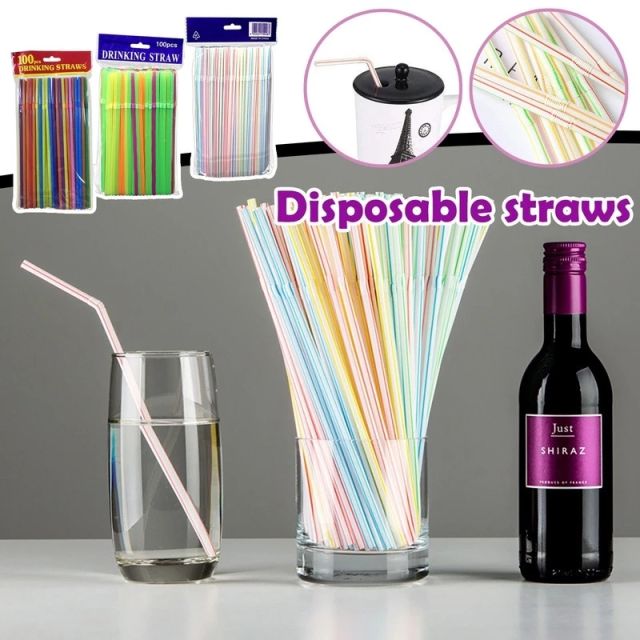 1000 Pcs Black Disposable Plastic Straws For Kitchen Dining Bar Accessories  Cocktail Rietjes Beverage Pajitas Party Cannucce