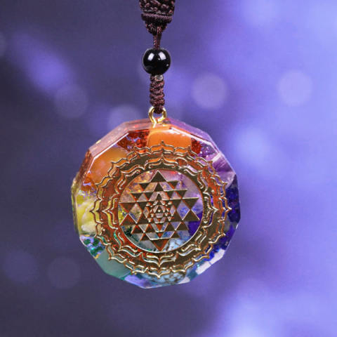 Sri Yantra necklace, Sacred Geometry necklace, Festival Jewelry