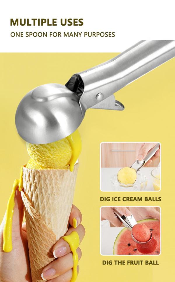 Ice Cream Ball Scoop Heat Resistant Meatball Scoop Food Grade Spoon Good No  Deformation Fruit Digger Spoon - AliExpress