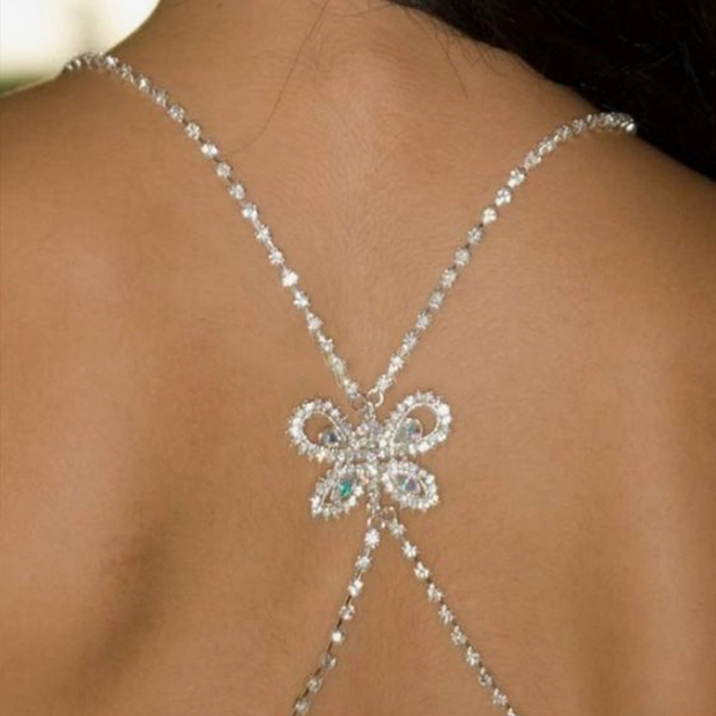 Sexy Sparkles Fashion Rhinestone the Sexy Back Wedding Necklace Body Chain  Bikini Chain