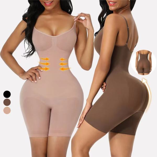 Bodysuit for Women Body Shaper Slimming Waist Trainer Shapewear Push Up  Butt Lifter Corset with Straps