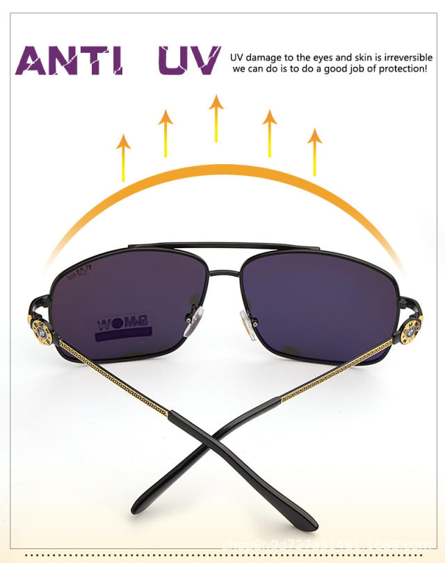 Saich Bmw Mens Polarized Uv400 Sunglasses Metal Car Logo Driving Goggles