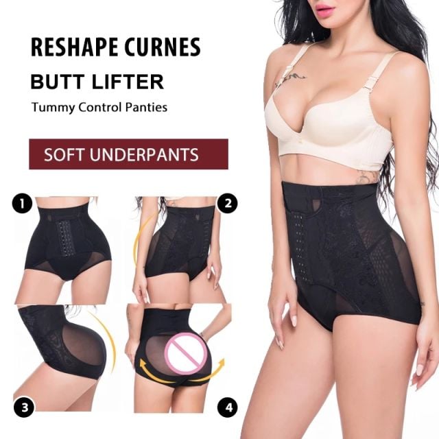 Butt Lifter Hip Enhance Panties Body Shaper Thong Underwear for Women Waist  Trainer Panty Tummy Control