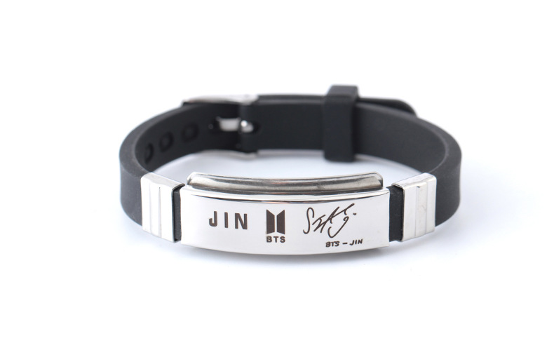 ★BTSジン着用★【Aphrose】★Persona Ball Bead Pipe Bracele.t BTS Member Bracelet Black Titanium Steel Silicone Bracelet