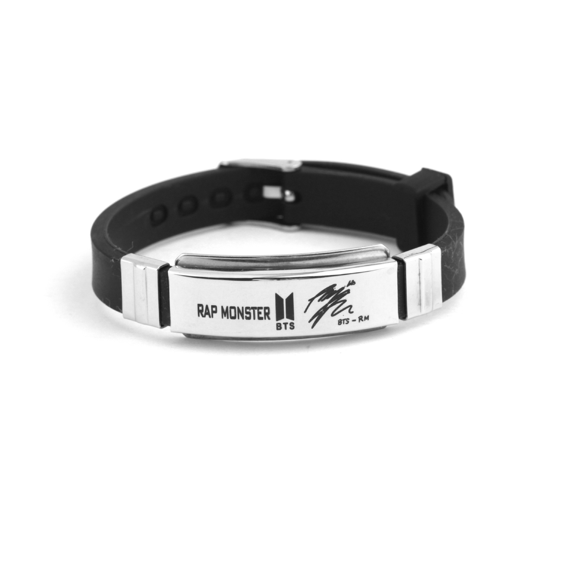 BTS Member Bracelet Black Titanium Steel Silicone Bracelet