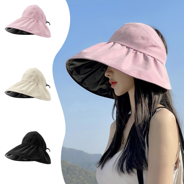 Summer New Women Bucket Hat UV Protection Sun Hats Solid Color Soft  Foldable Wide Brim Outdoor Beach Panama Cap Ponytail Caps - AliExpress