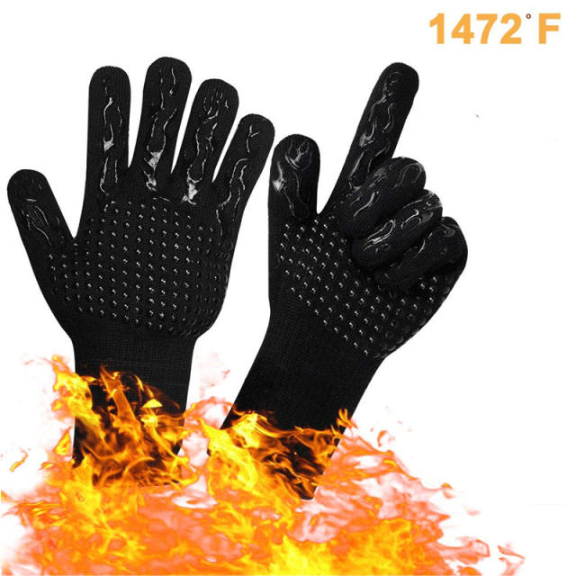 BBQ Silicone Heat-Resistant Glove Kitchen Microwave Oven Mitts 500