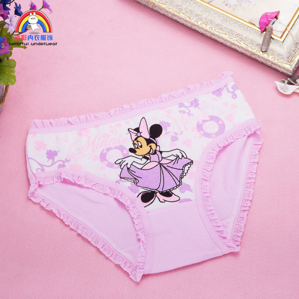 4pcs/Lot Girl Underwear Cute Printing Briefs Baby Kids Minnie Underpants  95% Cotton Cute Floral Children Underpants Size 3-10T Color: cute cat, Kid  Size: 3T-4T