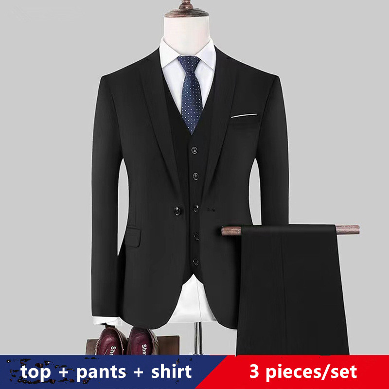 Suit men 3 pieces/sets of slim professional suits, wedding dresses