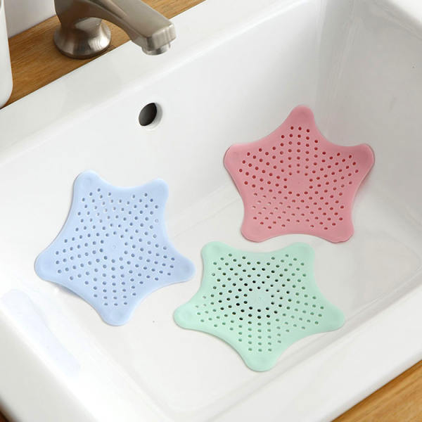 Pentagram Silicone Floor Drain Bathroom Drain Hair Catcher Bath