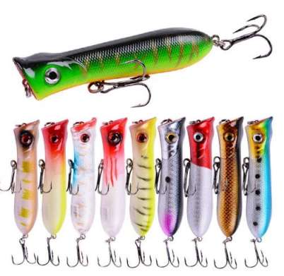 Fishing Lures Popper Crankbaits Snake Shads Wobblers Artificial Hard Baits  3D Eyes Fish Tackle Pesca 80mm 12g