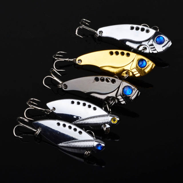 Fishing Lures Bass CrankBait Spoon Hand Spinner Crank Bait Metal Sliver  Gold Fishing Tackle With 6# Hooks 1pcs 5cm 11g