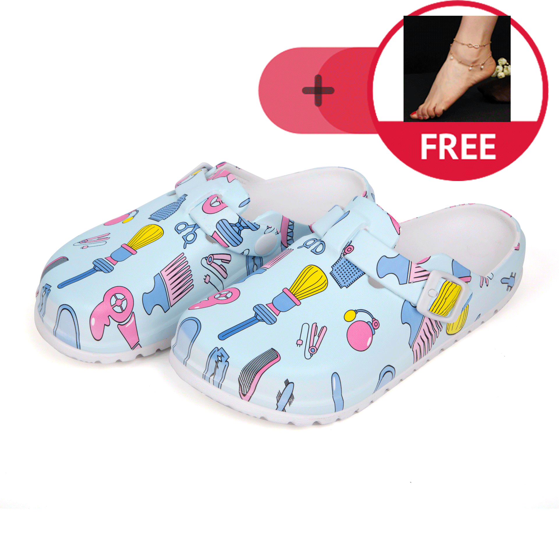 Operating Room Slippers Male Laboratory Studio EVA Baotou Soft Sole  Protective Shoes Creative Cartoon Nurse Shoes Female