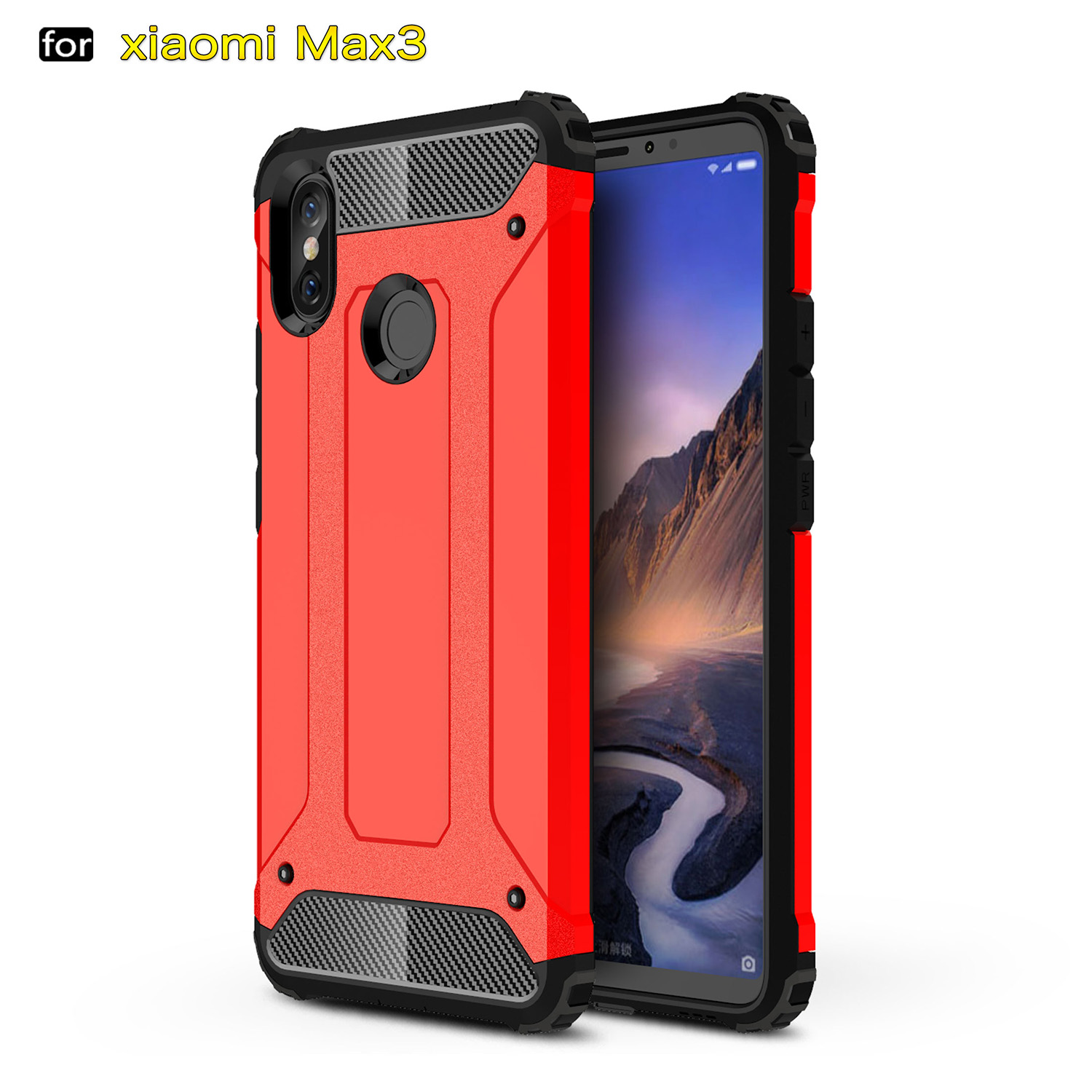 For Xiaomi Mi Max 3 Case Hard PC Soft TPU Silicon Rugged