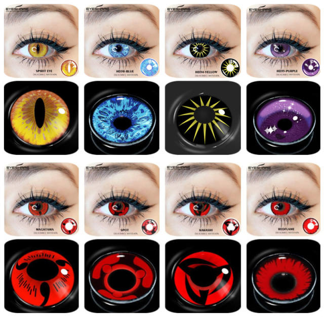 2pieces/1pair Colored Contact Lenses Anime Cosplay Accessories