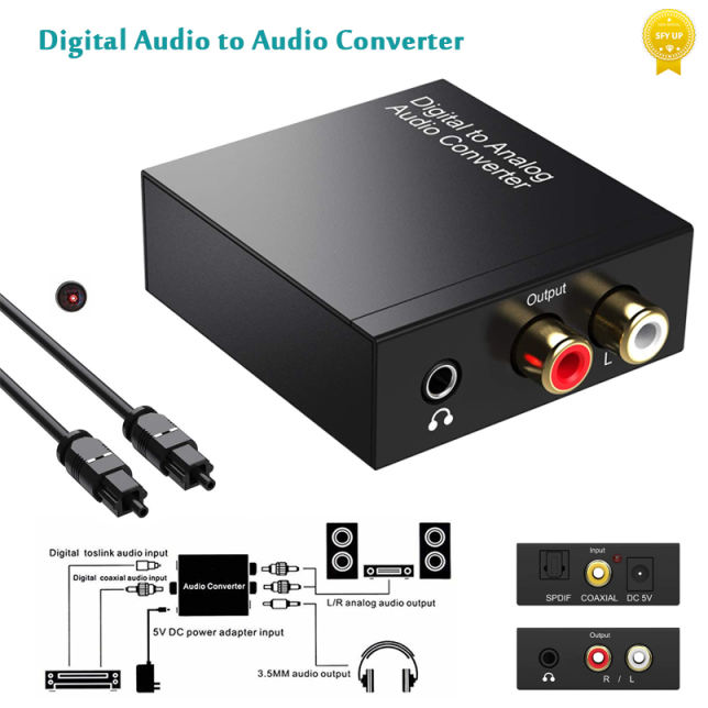 Status renewable resource definite Digital to Analog Audio Converter Optical Fiber Toslink Coaxial Signal to RCA R/L 3.5mm Jack Adapter Audio Decoder DAC Amplifier Status renewable resource definite Digital to Analog Audio Converter Optical Fiber Toslink Coaxial Signal to RCA R/L 3.5mm Jack Adapter Audio Decoder DAC Amplifier
