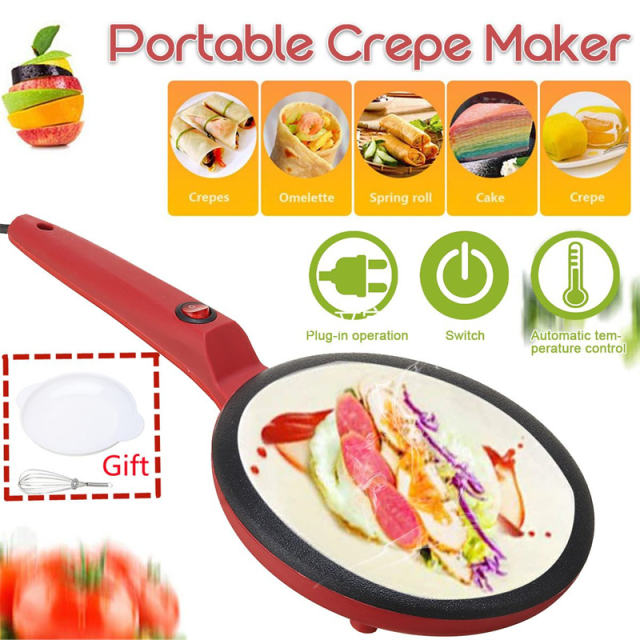 Electric Crepe Maker Pan Non-Stick Pancake Baking Pan Frying Griddle Machine