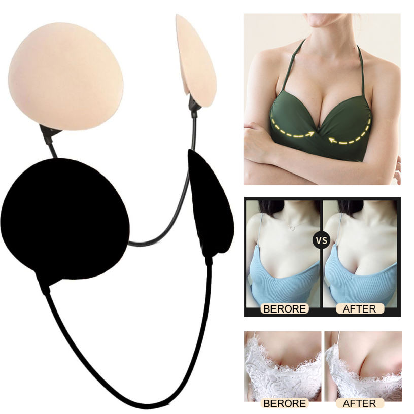 Invisible Push-Up Frontless Bra Silicone Deep Plunge
