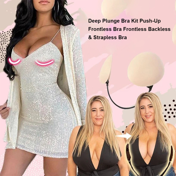 Three Models Push Up Frontless Bra Summer Plunge Bra Kit Backless Strapless Bra  Dress Gather Nipple Patch Underwear Accessories - AliExpress