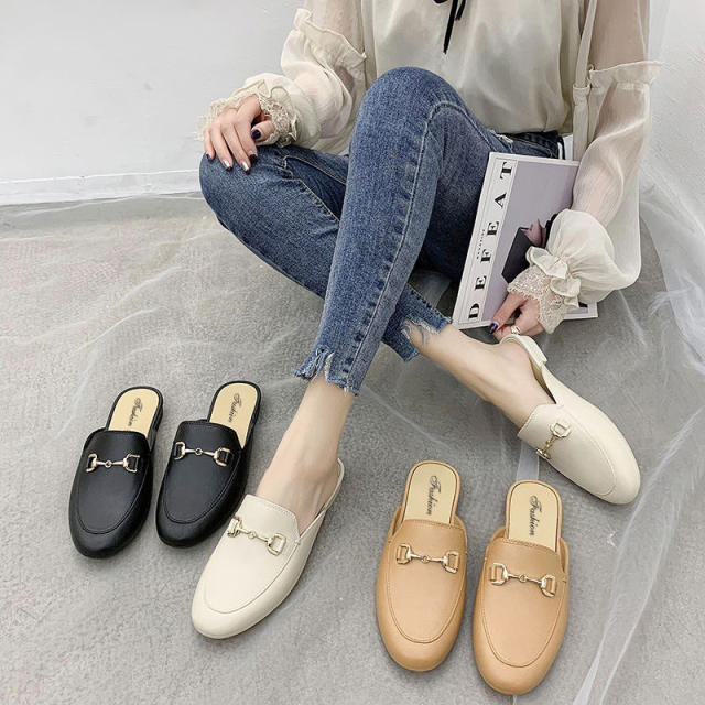 Summer New Lazy Casual Half Shoes Closed Toe Loafer Shoes Size 39