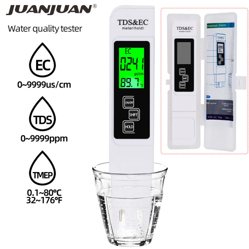 Digital Water Quality Tester, 3 In 1 Tds Meter, Ec Meter And Temperature  Meter, Measuring Range 0-9999ppm, Ideal Water Tester For
