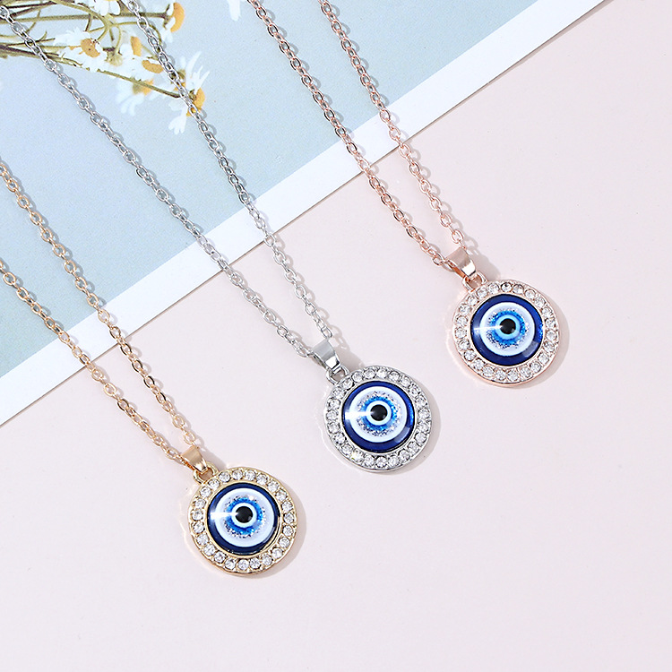 New Original Turkish Devil's Eye Necklace Point Diamond