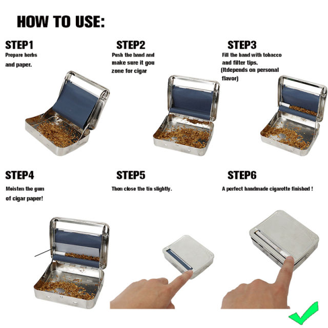 how to use a cigarette roller box Cigarette Rolling Machine Box Case 70mm Tobacco Rolling Papers Metal  Automatic Cigarette Roller Drop Shipping Smoke Accessories