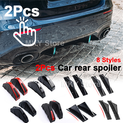 4pcs Car Modified Rear Bumper Diffuser Spoiler Universal Carbon
