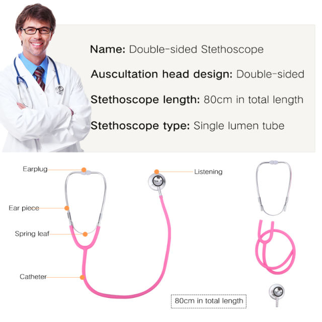 Basic Medical Stethoscope Single Head Professional Cardiology Stethoscope  Doctor Student Vet Nurse Medical Equipment Device