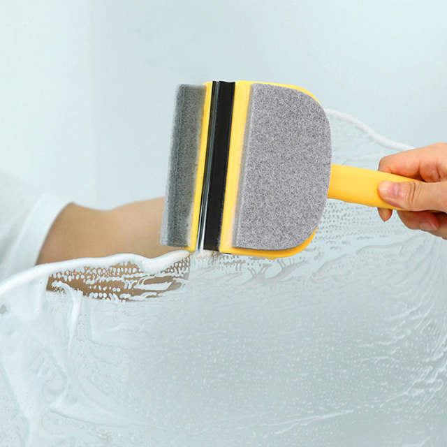 1pc 2 In 1 Multifunctional Cleaning Brush Glass Scraper Wiper