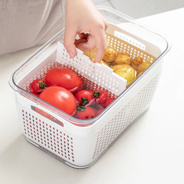 Dropship Storage Box Fridge Organizer Fresh Vegetable Fruit Boxes Drain  Basket Storage Containers Pantry Kitchen Organizer For Kitchen to Sell  Online at a Lower Price