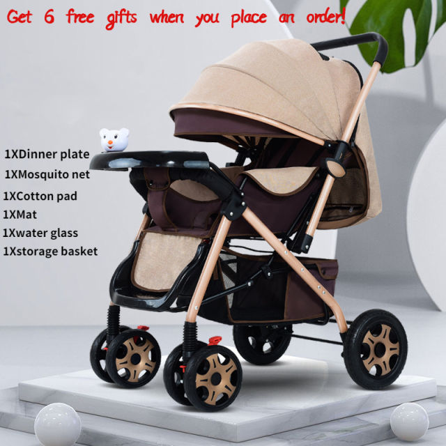 Luxurious Baby Stroller 3 In 1 Portable Travel Baby Carriage