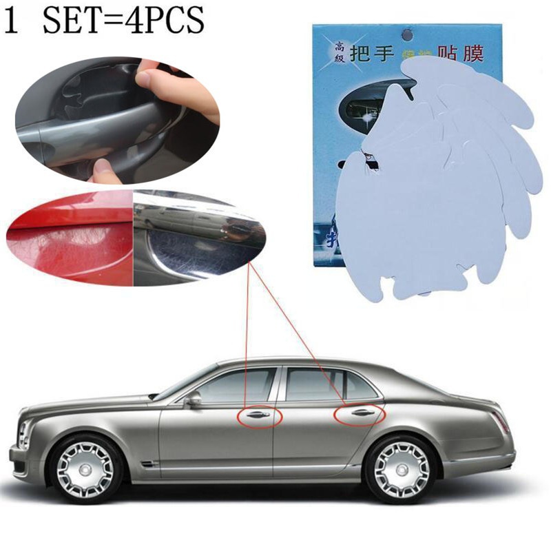 4PCS Invisible Car Door Handle Clear Scratches Protective Film Sheet Accessories