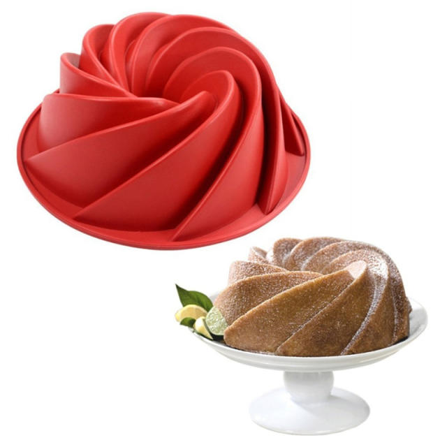 Large Spiral Bundt Cake Silicone Mold Baking Mold Cake Mold Cake Baking  Tools Silicon Cake Mold 