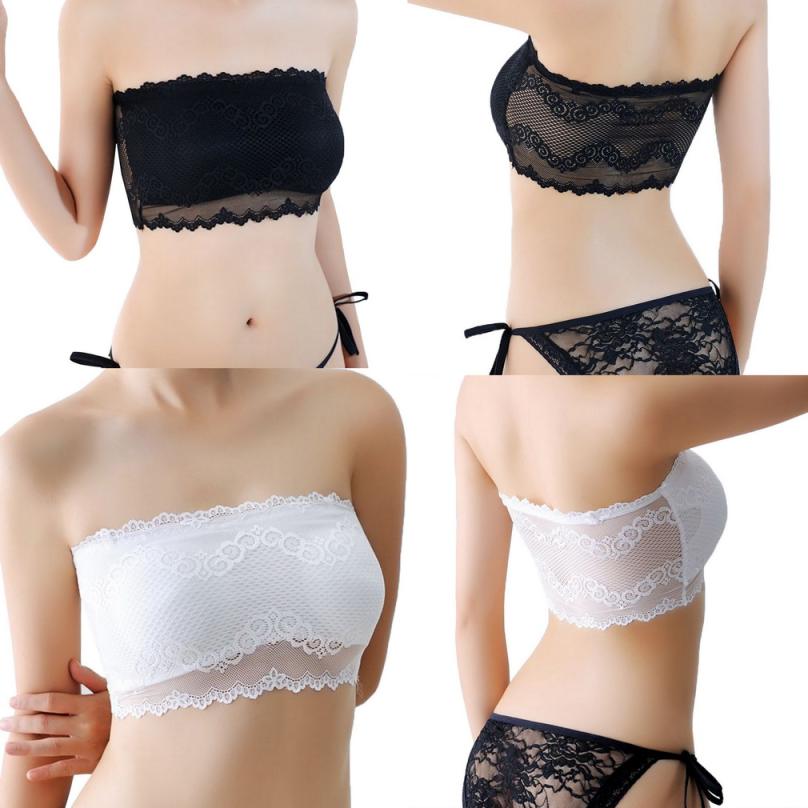 COMVIP Woman Wireless Padded Bra Anti Emptied Bottoming Bandeau Elastic  Strapless Wrap Chest (Can be mixed wholesale)