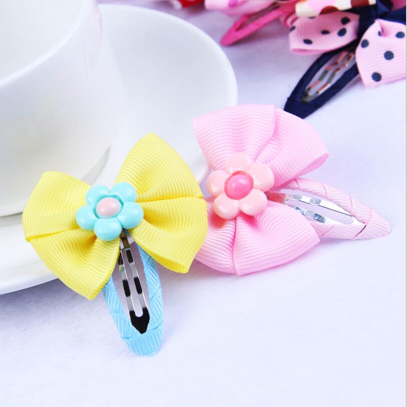 10pcs Lovely Toddler Girl Point Hair Clip Ribbon Bow Baby Kids Bowknot Headband