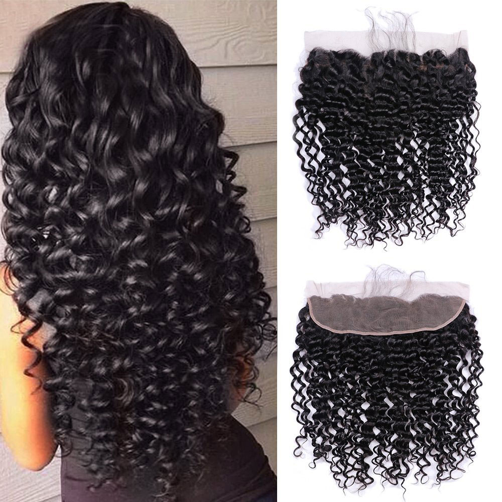 Buy Indian Deep Wave Lace Frontal Closure Natural Color Raw Indian