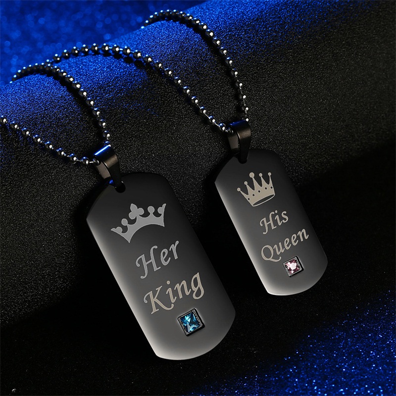 Personalized Her King His Queen Necklaces Couples Birthday Gift Set –  Loforay