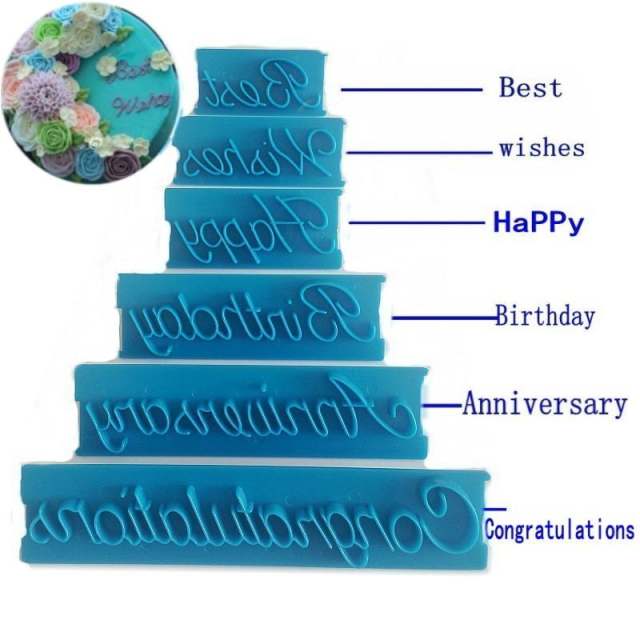 6Pcs/Set Alphabet Stamps Cake Decorating Set - Number Cookie