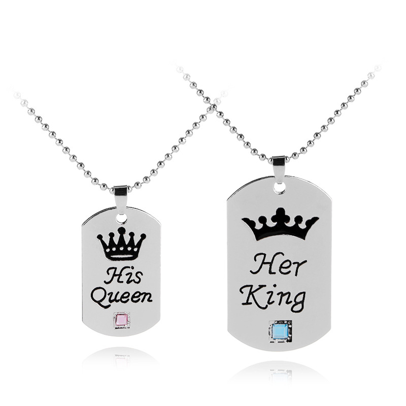 King & Queen Necklaces Wooden Dog Tags Handmade by The Blacker The Ber –  The Blacker The Berry